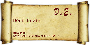 Dóri Ervin névjegykártya