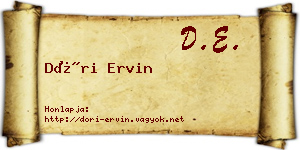 Dóri Ervin névjegykártya