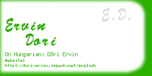 ervin dori business card